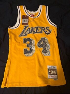 NBA Los Angeles Lakers Yellow Shaquille O'Neal #34 Jersey